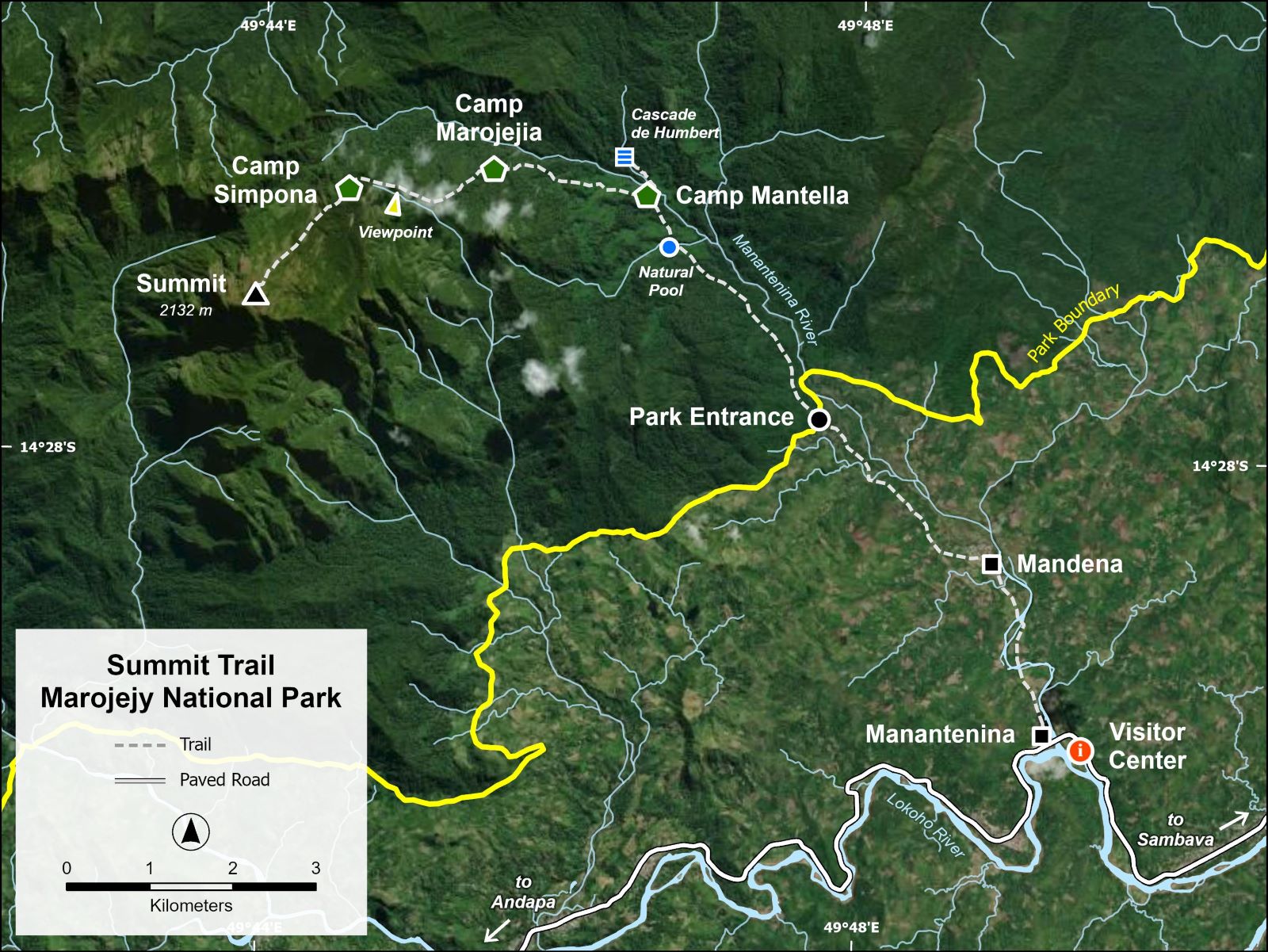 Marojejy Gipfel Trail Karte