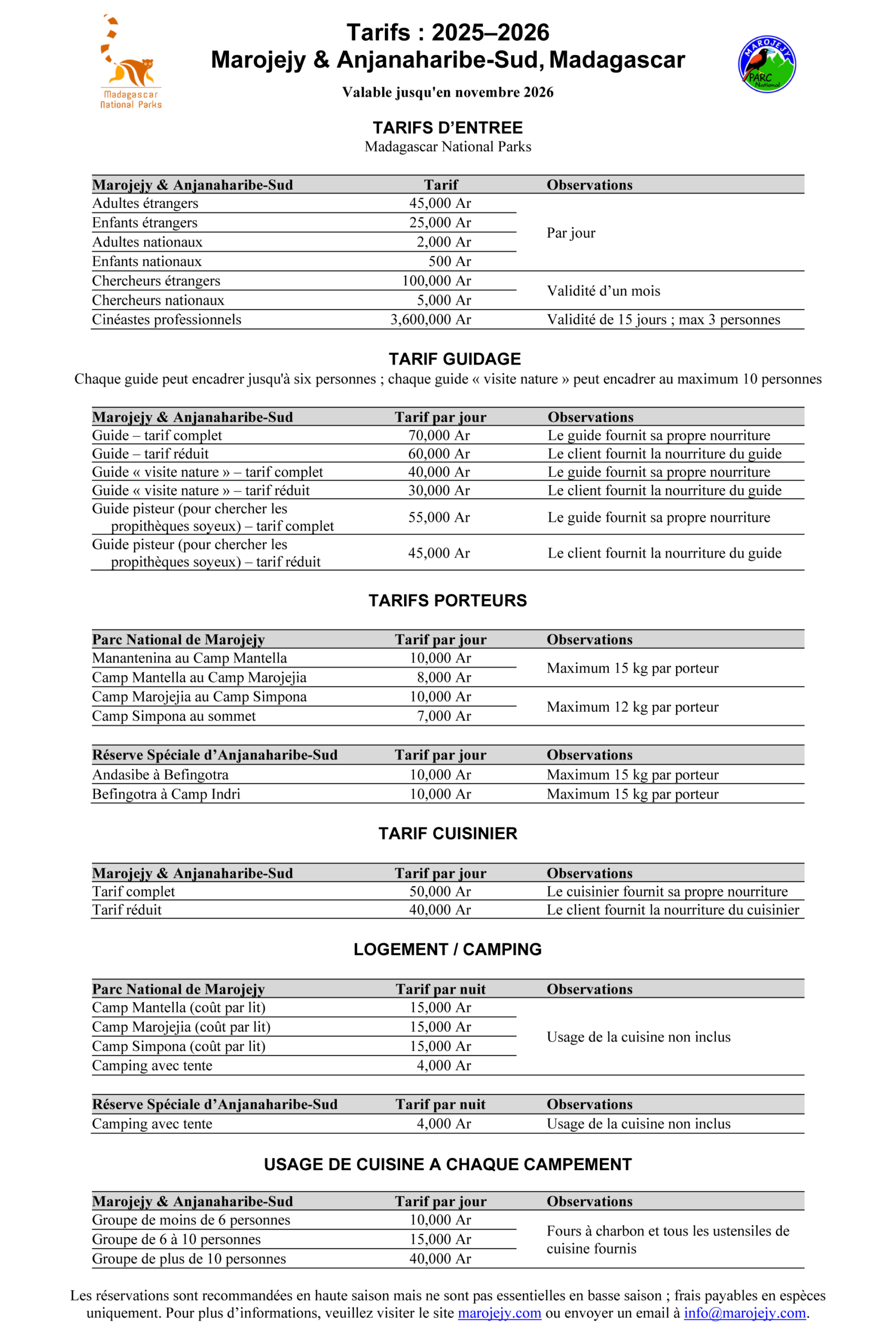 Sarin'i Marojejy &amp; Anjanaharibe-Sud